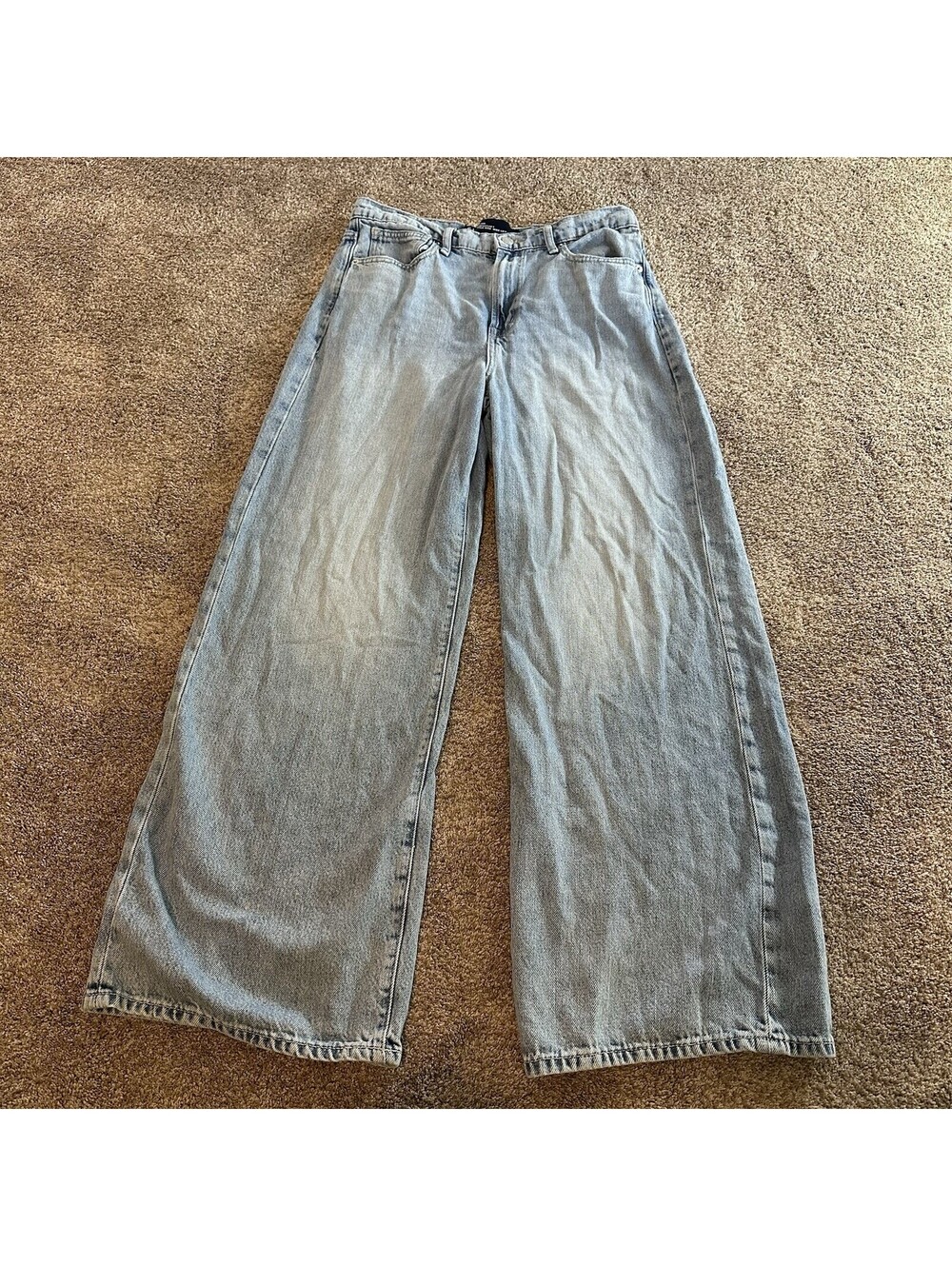 Gap Wide Leg Jeans Women 6/28R Light Wash High Rise Cotton Blend Denim Baggy